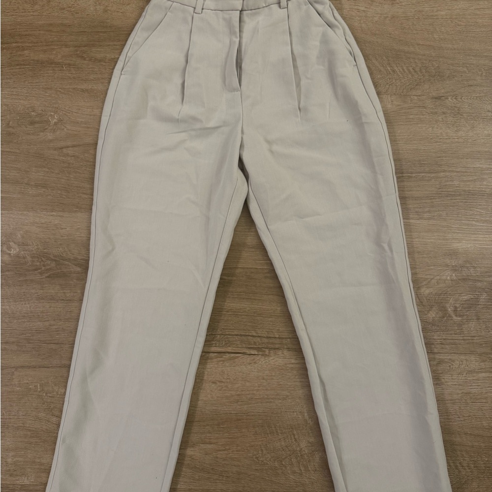 Abercrombie & Fitch Women's Beige Straight Leg Pants Curve Love